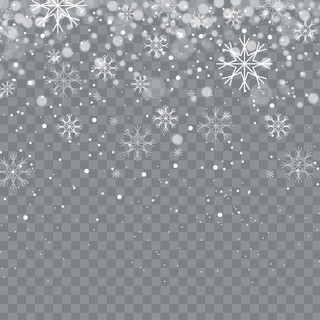 创意雪花元素雪花下雪边框PNG素材